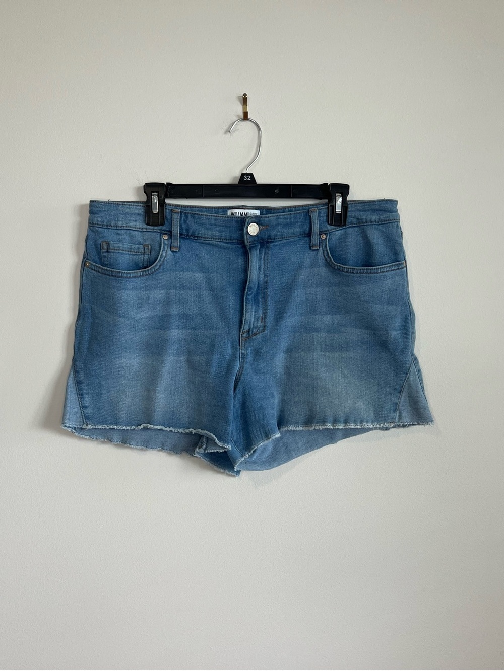 William Rast Light Blue High-Rise Denim Cutoff Shorts